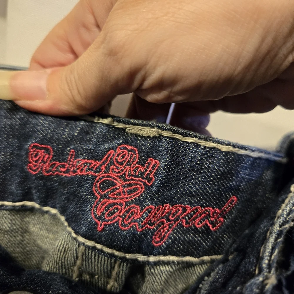 NWOT Women's Rock And Roll Cowgirl Low Rise Wide Leg Jeans Size 27x34 - Picture 8 of 14